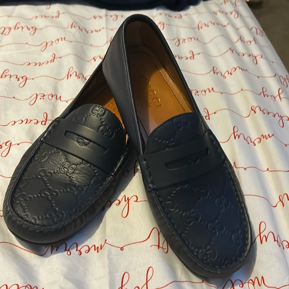 Gucci loafers navy blue
